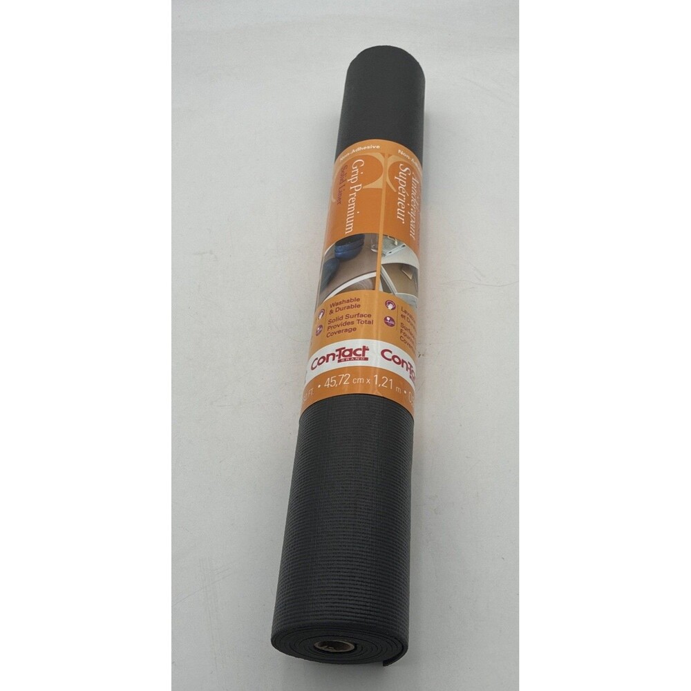 CON-TACT GRIP PREMIUM NON-ADHESIVE SHELF LINER ~ 18" x 4 FT. ~ BLACK ~